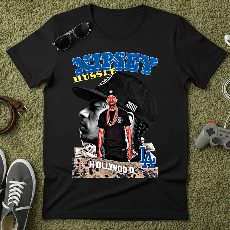 NIPSEY HUSSLE LA Hollywood Ikon Hobbi - Férfi póló - Fekete - Hobbi - Zene