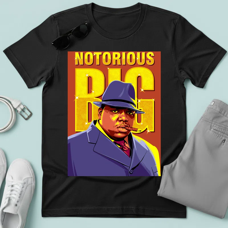 NOTORIOUS BIG retro portré Hobbi - Férfi póló - Fekete - Hobbi - Zene