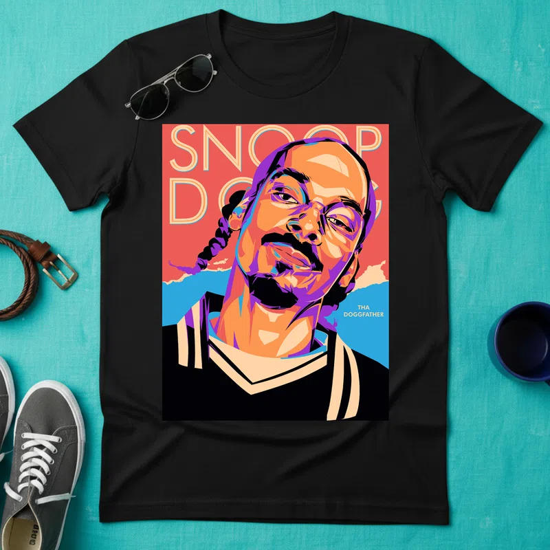 SNOOP DOGG Tha Doggfather Pop Art Hobbi - Férfi póló - Fekete - Hobbi - Zene