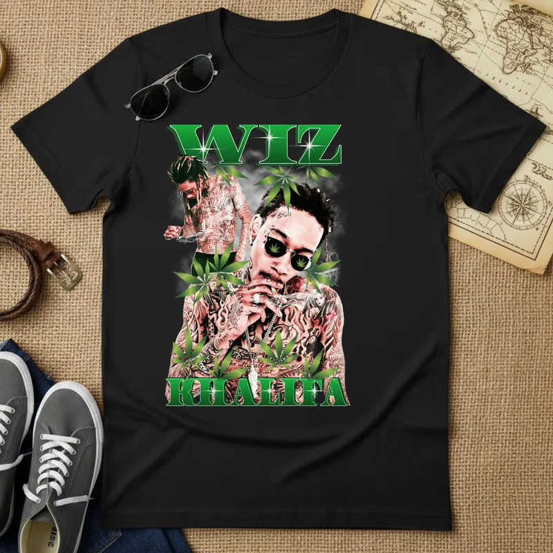 WIZ KHALIFA Zöld Vibe Hobbi - Férfi póló - Fekete - Hobbi - Zene