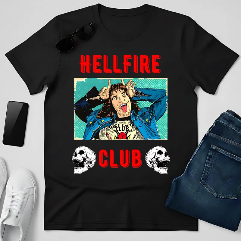 HELLFIRE CLUB rock Meme - Férfi póló - Fekete - Vicces - Meme