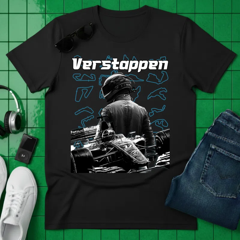 Verstappen Gyors F1 Stílus Forma1 - Férfi póló - Fekete - Sport - Forma1