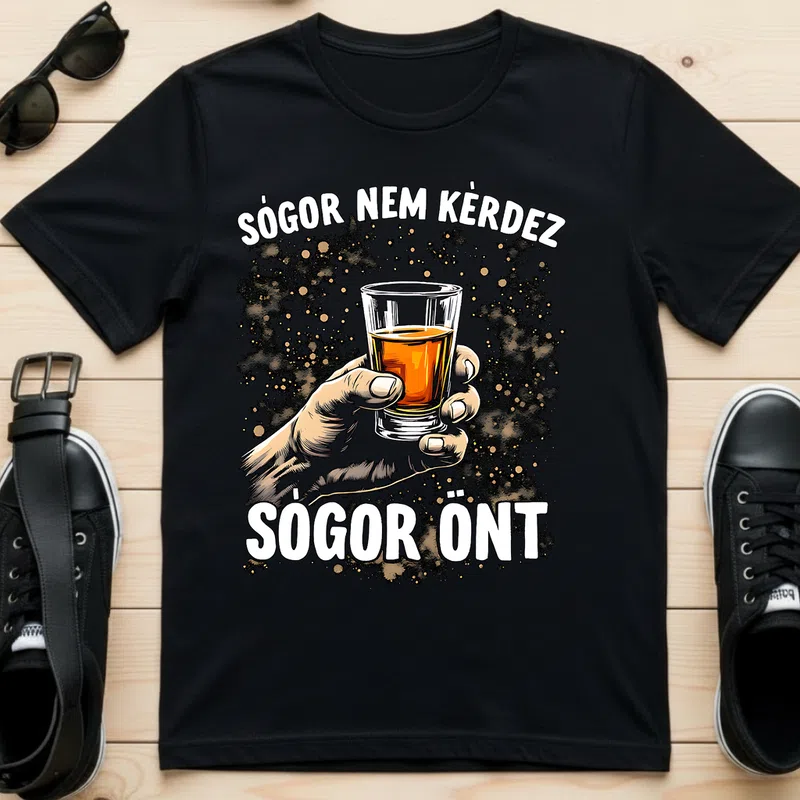 Sógor Önt Vicces Italozás Vicces szöveg - Férfi póló - Fekete - Vicces - Vicces szöveg