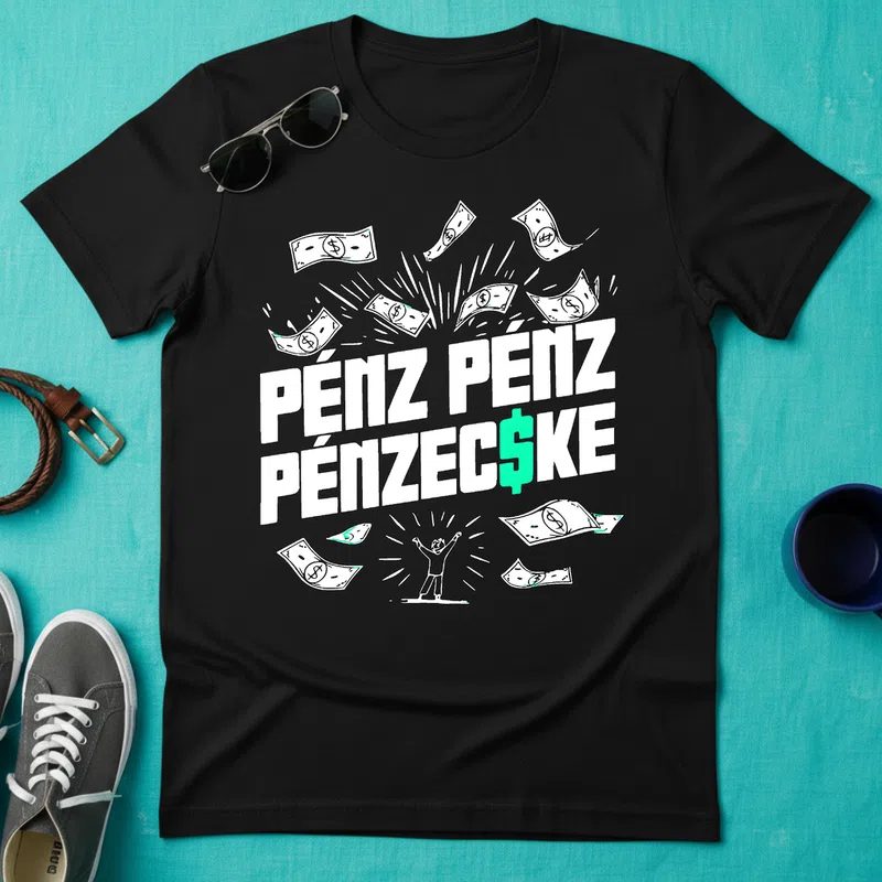 Pénz Pénz Pénzecske vicces ünnep Trend - Férfi póló - Fekete - Vicces - Trend