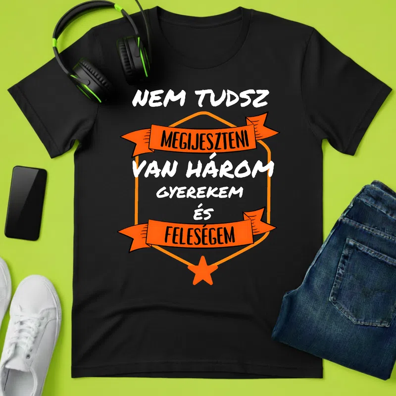 Nem tudsz megijeszteni - Van három gyerekem Anyának - Férfi póló - Fekete - Család - Anyának