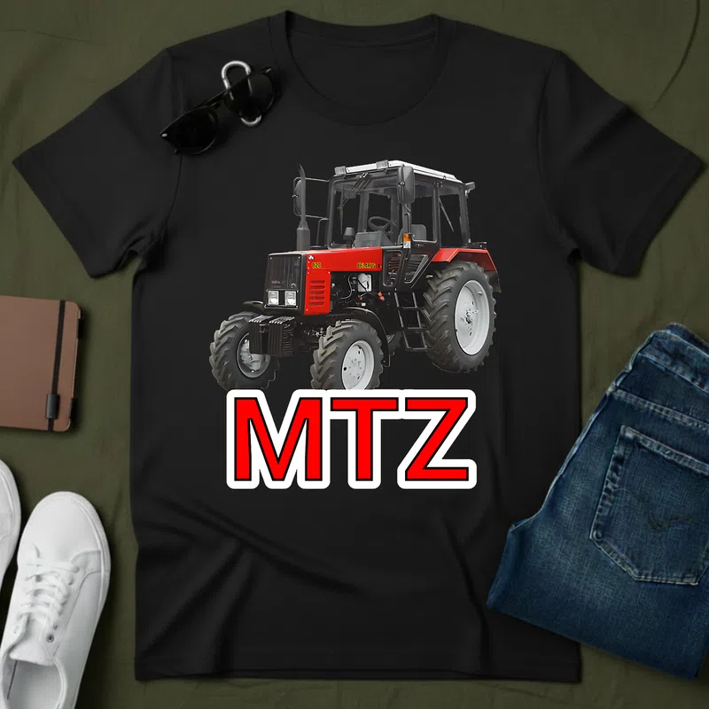 MTZ Belarus Traktor Traktor - Férfi póló - Fekete - Járművek - Traktor