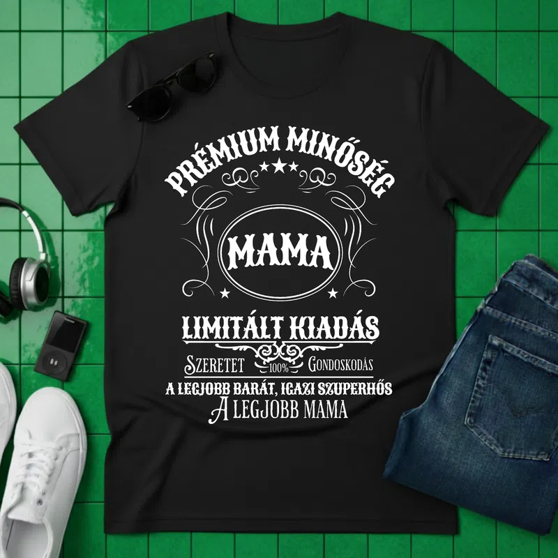 MAMA Prémium Minőség Limitált Kiadás Mamának - Férfi póló - Fekete - Család - Mamának