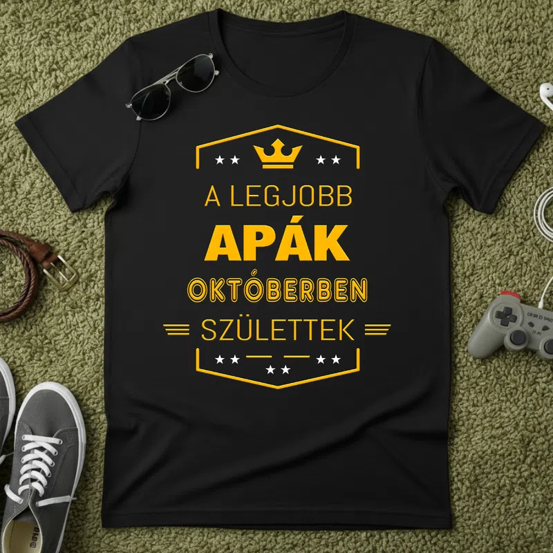 A LEGJOBB APÁK OKTÓBERBEN SZÜLETTEK Apának - Férfi póló - Fekete - Család - Apának