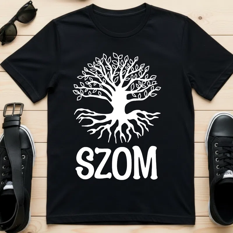 SZOM fa logó organikus Kertészkedés - Férfi póló - Fekete - Hobbi - Kertészkedés