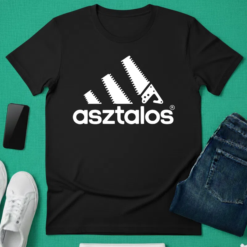 asztalos Műhely Stílus Ács - Férfi póló - Fekete - Foglalkozások - Ács