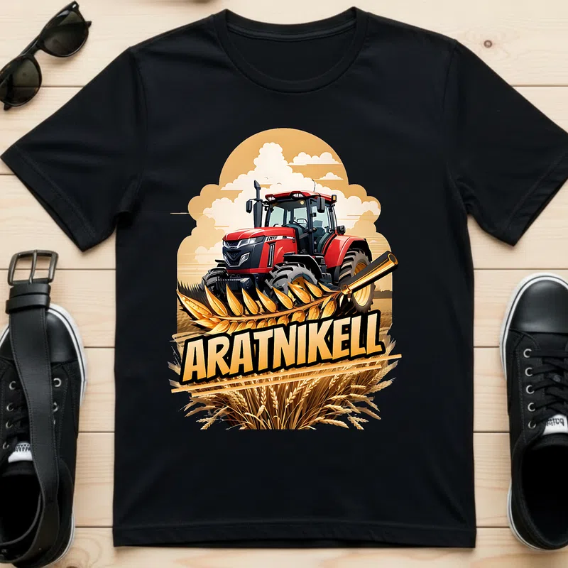 ARATNIKELL Traktor Aratás Retro Traktor - Férfi póló - Fekete - Járművek - Traktor