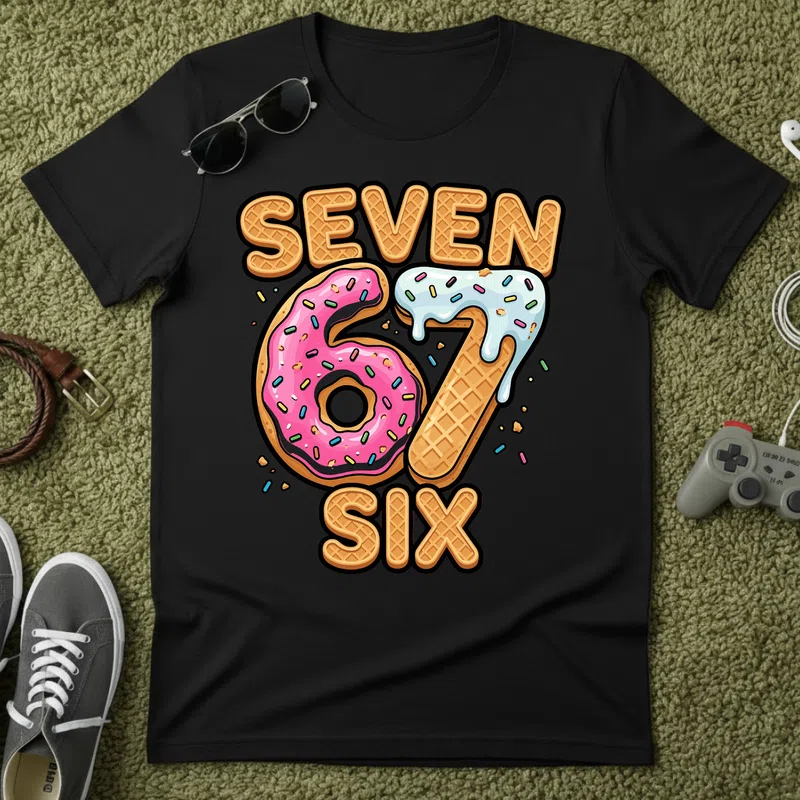 SEVEN 67 SIX Fánk Jégkrém Gamer - Férfi póló - Fekete - Gamer