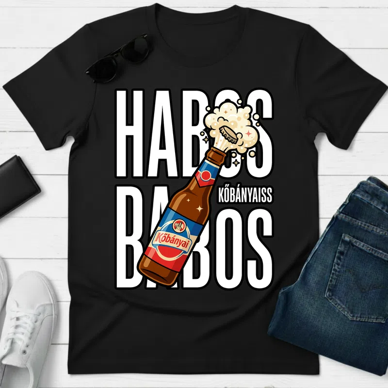 HABOS BADOS Kőbányai retró hangulat Hobbi Alkohol - Férfi póló - Fekete - Hobbi - Alkohol