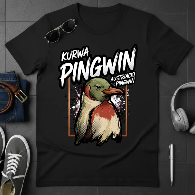 PINGWIN Kurwa Austriacki Retro Vicces Meme