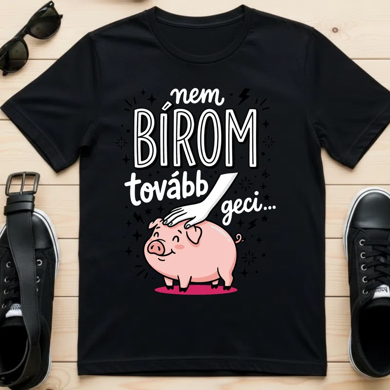 Nem bírom tovább geci vicces malac Vicces Vicces szöveg - Férfi póló - Fekete - Vicces - Vicces szöveg