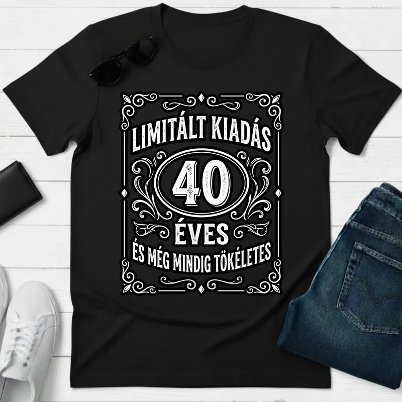 LIMITÁLT KIADÁS 40 ÉVES Vintage Születésnap - Férfi póló - Fekete - Születésnap