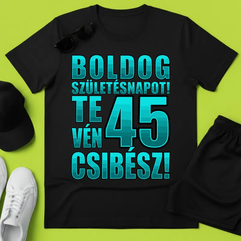 Boldog születésnapot te 45 vén csibész – vicces türkiz Születésnap