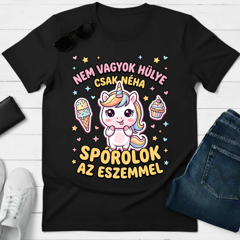 Nem vagyok hülye spórolok az eszemmel Vicces Vicces szöveg - Férfi póló - Fekete - Vicces - Vicces szöveg