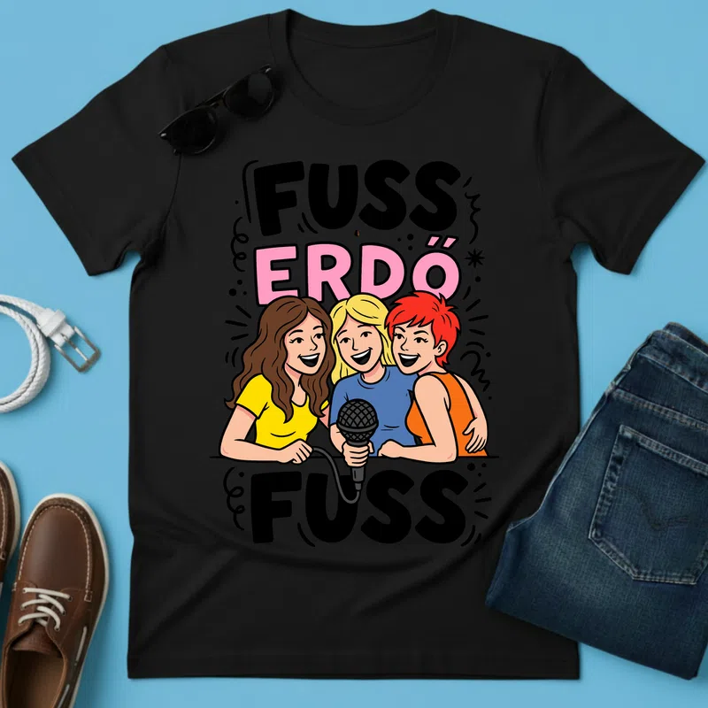 ERDŐ Vidám Karaoke Barátnők Hobbi Zene - Férfi póló - Fekete - Hobbi - Zene