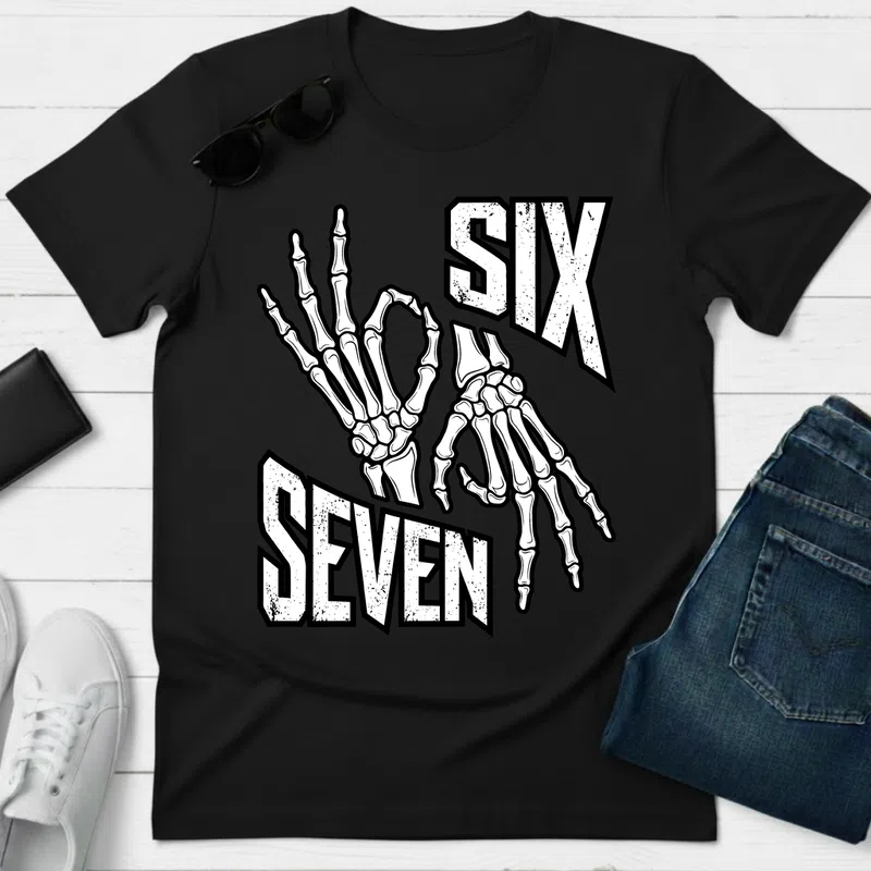Six Seven Csontváz Kéz - Férfi póló - Fekete - Gamer - általános gamer